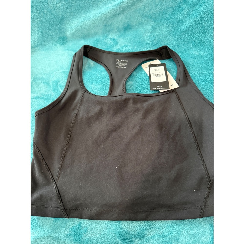 Peloton Cadent LT‎ Square Neck Tank Black Racerback Crop Top WT01182-254001-M